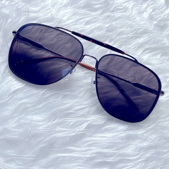 Zadig & Voltaire Pilot Aviator Sunglasses Metal Frame Blue Reflective Lens - Picture 2 of 16